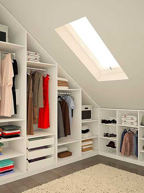 Armario a medida den la buhardilla