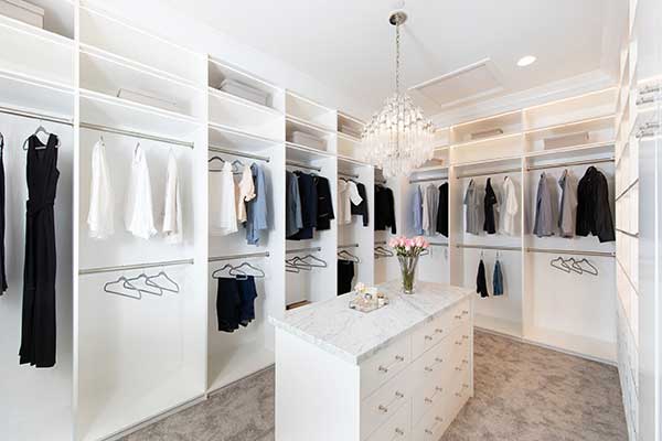 Vestidores isla central y tocador